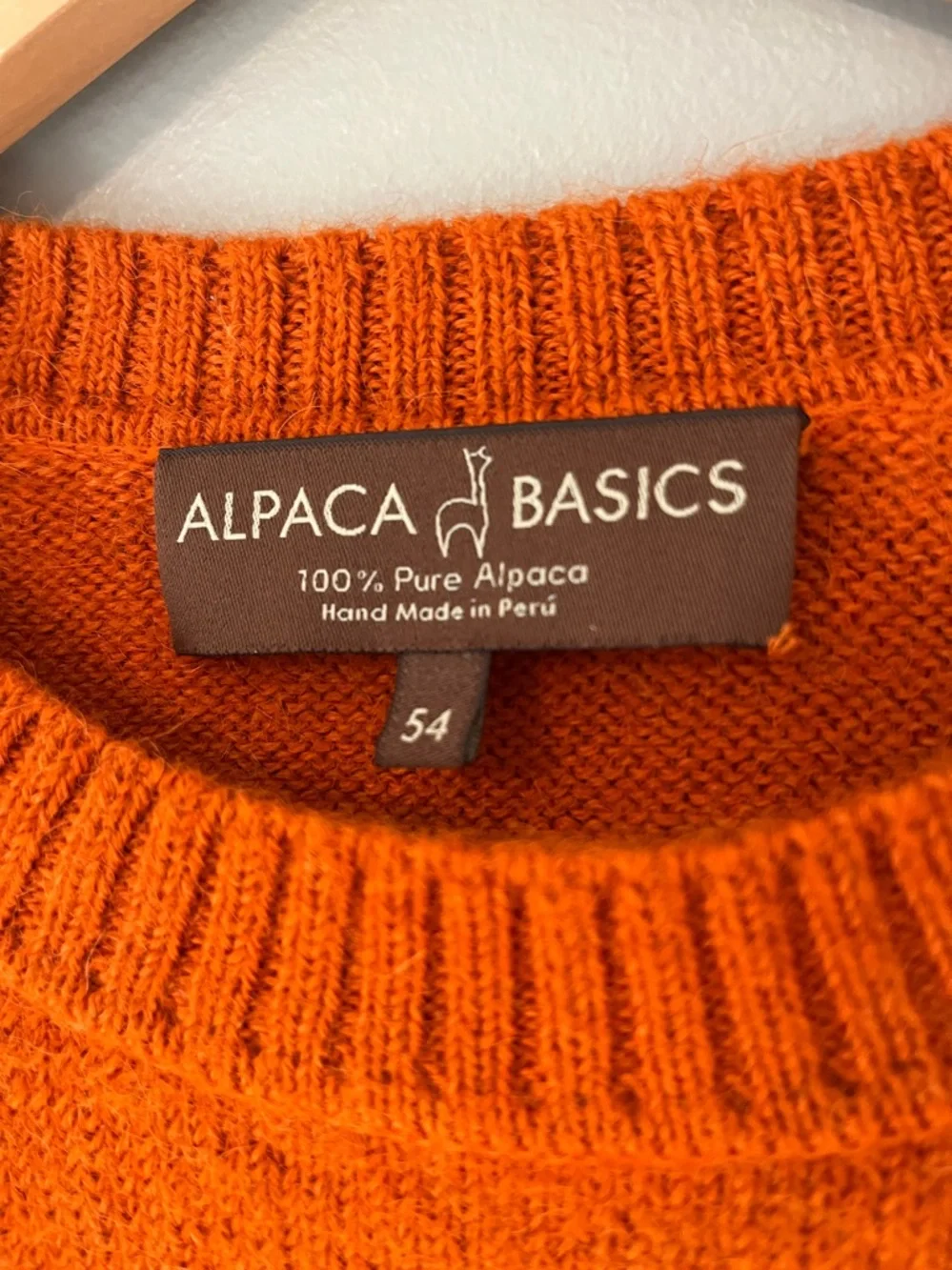 100% Peruvian Alpaca Sweater by Alpaca Basics Orange **read description -sizing*